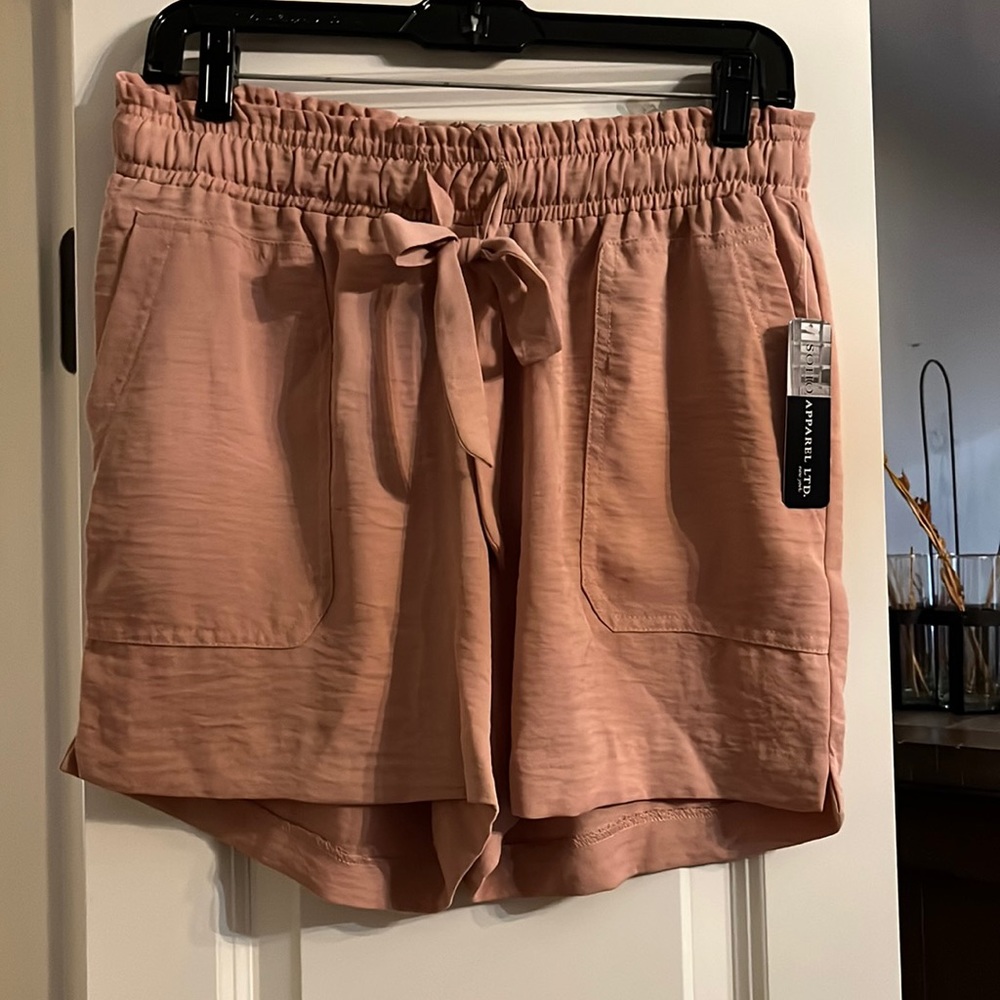 NWT Blush silky shorts with tie waist